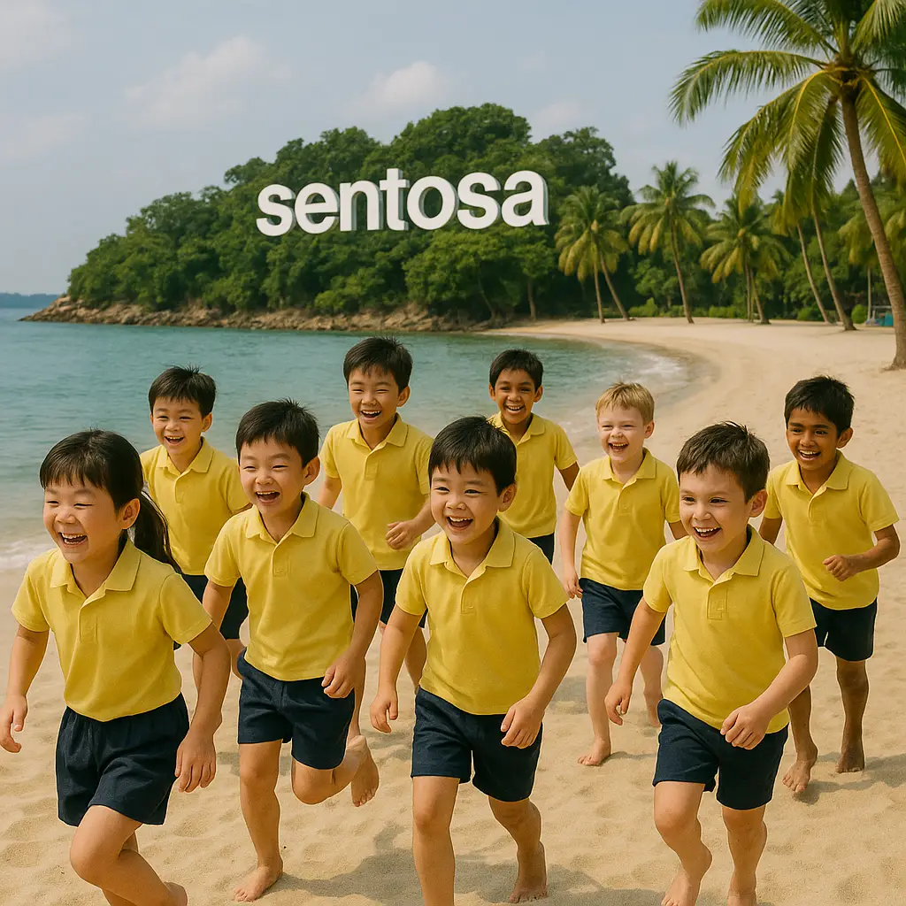 Photo of Waldorf Singapore students from the Sentosa Trip 2025